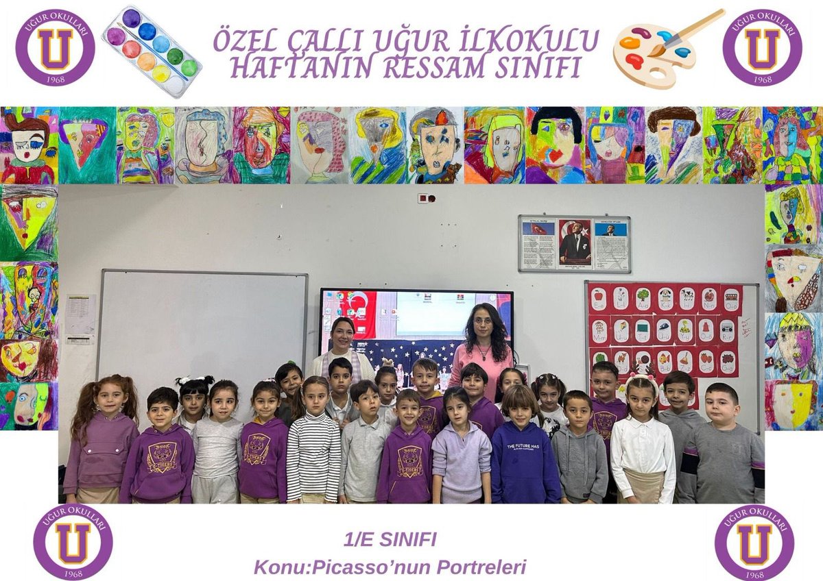 UOCalli's tweet photo. HAFTANIN RESSAM SINIFI 1E🎨
Haftanın ressam sınıfı etkinliğinde bu hafta 1/E sınıfımızın yetenekli öğrencilerinin resim sergisi açılışını değerli velilerimizle gerçekleştirdik. Öğrencilerimize sanat dolu bir hayat dileriz.🎨🧑🎨🖌️ #UğurdaSanatVar #UTalent https://t.co/AEfN1V6fjQ