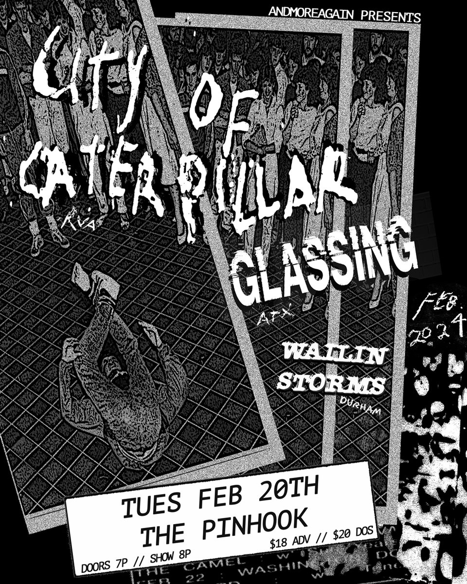 Just Announced || Tues 2.20 || @RealCityOfCat / @GlassingBand / @WailinStorms at @thepinhook ON SALE NOW. Details & tix: found.ee/andCityofCater…