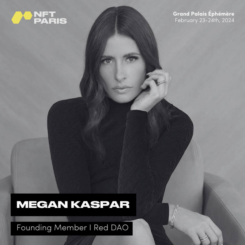 nft_paris's tweet photo. [SPEAKER ANNOUNCEMENT]   

Megan Kaspar, Founding Member at RedDAO, will be speaking at NFT Paris 2024.

@Megan_Kaspar @RED___DAO