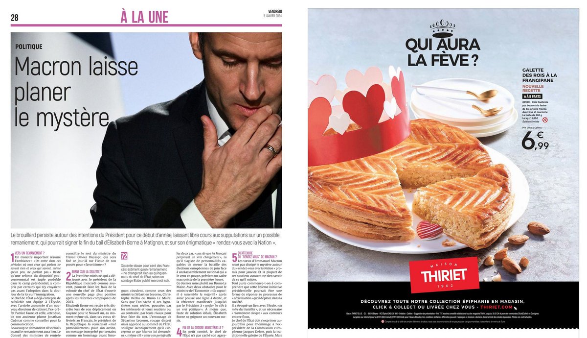 toutm_enerve's tweet image. Macron laisse planer le mystère... Qui aura la fève ? #Macron #Thiriet @UnionArdennais #galettedesrois
