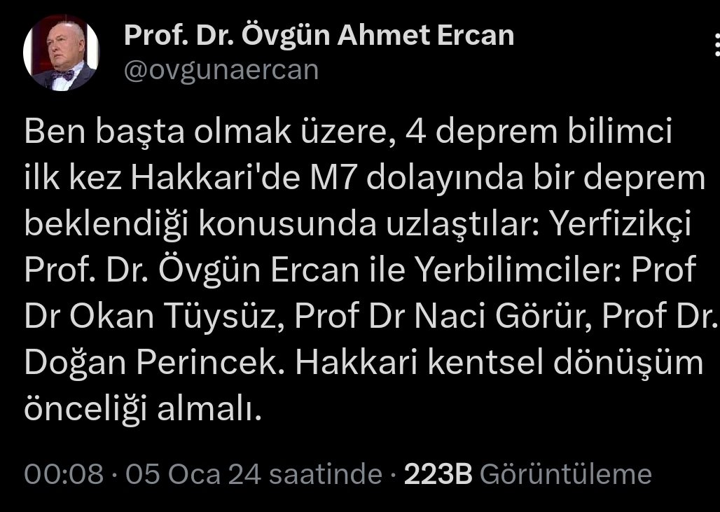 bykll30's tweet photo. Dört bilimcinin hemfikir olduğu konu hakkında herhangi bir çalışma yapılıyor mu acaba ?
@csbgovtr
@HakkariValiligi

#deprem https://t.co/sUjtJ0NkfS