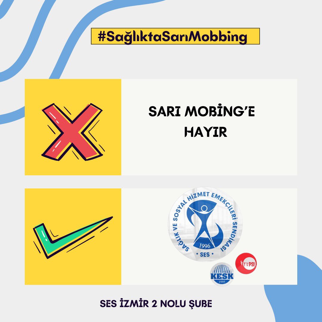 ✅Sağlık Emekçilerinin Taleplerini savunmak ,sağlıkta şiddet’e karşı açıklama yapmak ne zamandan beri suç oldu ? ✅ Sendikal Faaliyetler hukuksuz yöntemlerle mobingle engelenemez Baskılar bizi Yıldıramaz Yaşasın SES Yaşasın Örgütlü Mücadelemiz #SağlıktaSarıMobbing