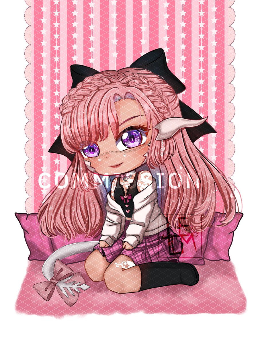 (late post)
Thank you so much 🌸 (⁠*⁠´⁠ω⁠｀⁠*⁠)
Owner: @pinkpotency 
#commissionsopen #Chibi #chibiart