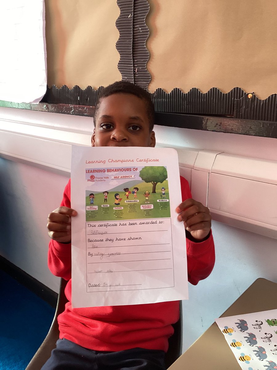 Y2Fva's tweet photo. This week’s certificate winners. One is awarded by the teacher and the others are from our learning champions who noticed focus and resilience from these wonderful Frome Vale Citizens. Well done! https://t.co/rfgCPkCakV