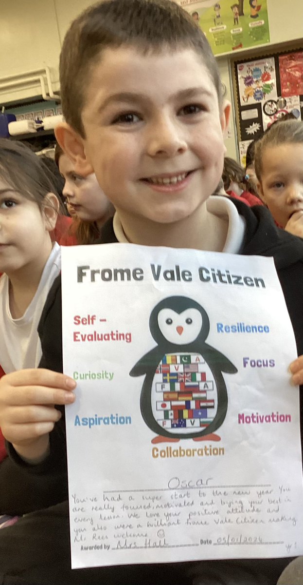 Y2Fva's tweet photo. This week’s certificate winners. One is awarded by the teacher and the others are from our learning champions who noticed focus and resilience from these wonderful Frome Vale Citizens. Well done! https://t.co/rfgCPkCakV