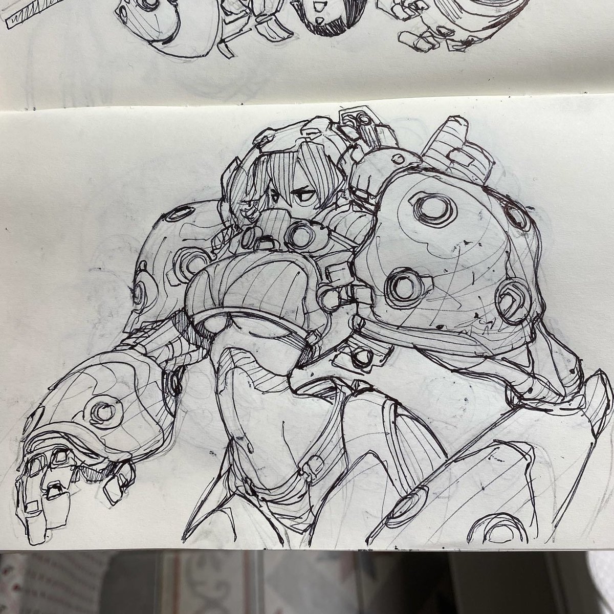 ludolullabi's tweet photo. Sketchbook doodling (ballpoint pen) https://t.co/0pfp5pC6Rs