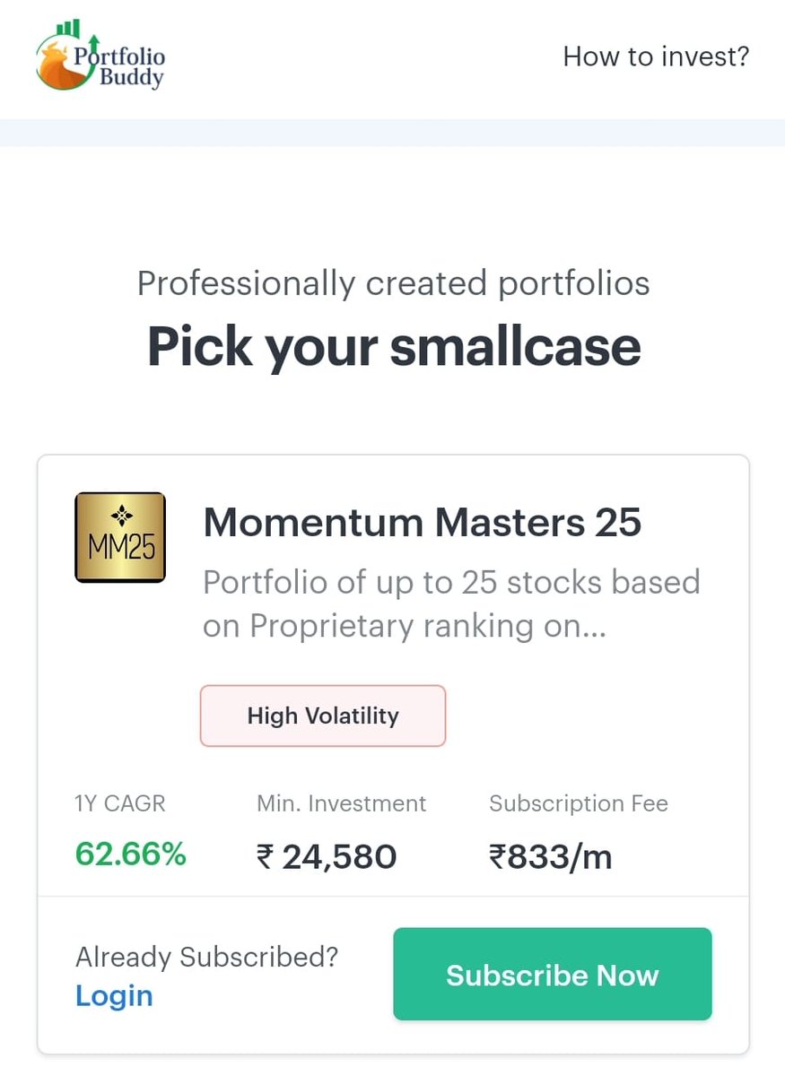 Portfolio_Buddy's tweet photo. Our SmallCase MomentumMasters25 completed one year today and we are delighted the market conditions were extremely supportive. we closing the year at 62+% returns to the Model.

Taking a moment to say thank you to all the supporters and well wishers 

and Special thank you Alok Sir  @WeekendInvestng  for being the inspiration and North Star for this business . 

more details at 
https://t.co/h5eWe5pjLq
