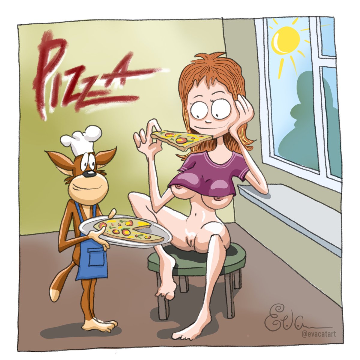 evacatart's tweet photo. We love pizza
#eva #girl #nudeart #nude #draw #drawing #evacat #cat #cartoon #pizza https://t.co/60YTi6WUtE