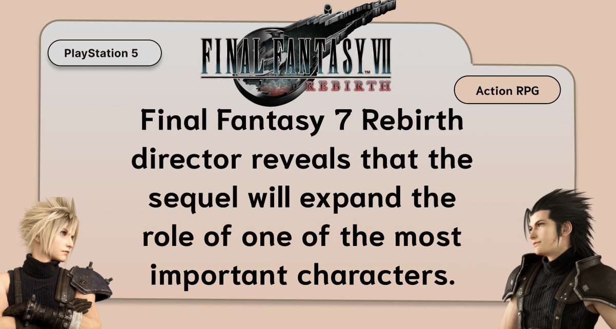 IGA_Global's tweet photo. #FinalFantasy7 has hinted that Cloud’s best friend Zack will have an expanded role in the past, and that Zack is “immensely important” to the world of #FF7Rebirth where #FF7 players will gain a deepened understanding of said world and how it came to be through him. #ffvii https://t.co/yuuizm9xjR