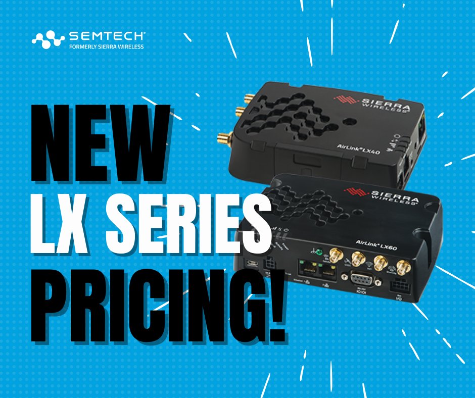 Have you heard about the new <a href="/SemtechCorp/">Semtech Corporation</a>/<a href="/SierraWireless/">Sierra Wireless</a> LX Series bulk pricing model?

Perfect for business-critical applications in indoor and protected outdoor locations, the #LX40 and #LX60 provide intelligent and #secure management with remote and real-time monitoring.