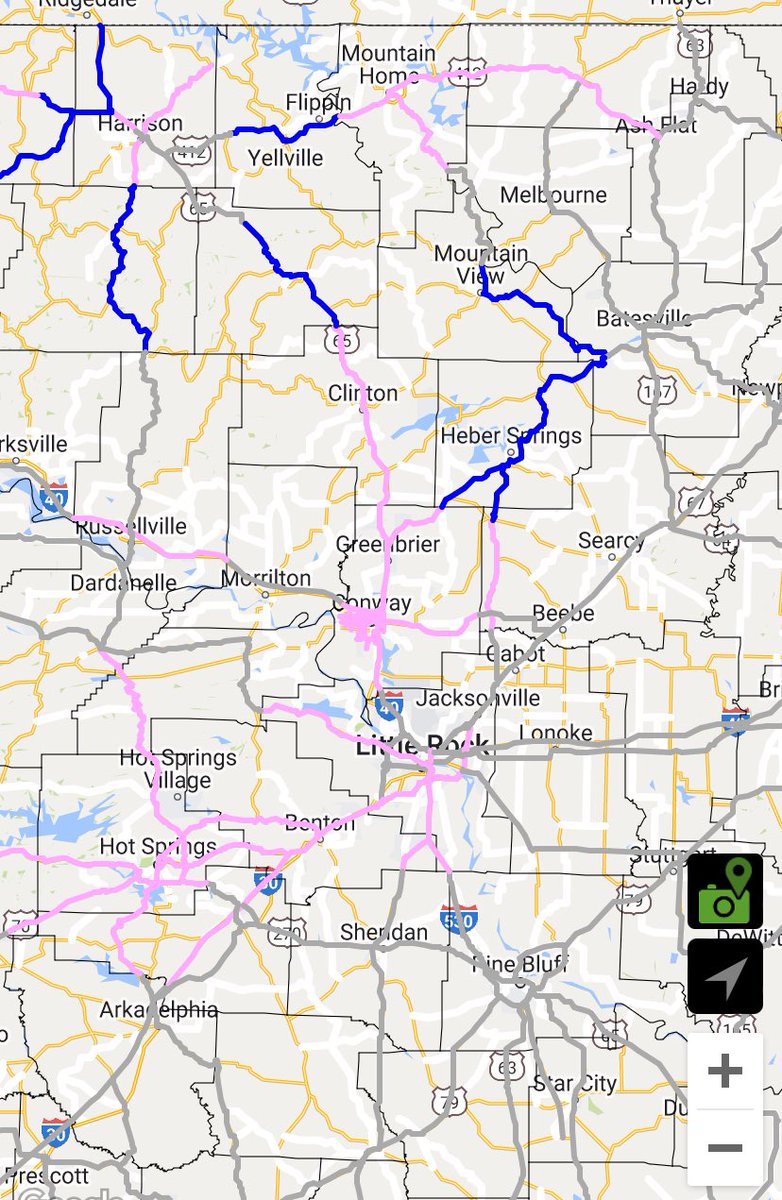Arkansas_AEWNOW's tweet photo. Update on the roads across the state. (11:24￼

Roads in blue snow covered
Roads in pink slush covered https://t.co/kdvoFsNZgN