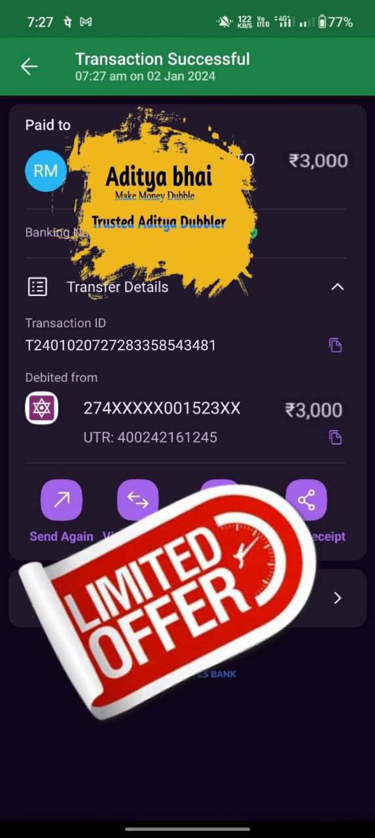 Money_Macker21's tweet photo. Successfully doubled 💸💰❤❤

Investment Offer 3,000/-
Return with profit 10,000/-

Trust is everything 
Deal once with us
#Bitcoin @tradingview
#caryto 
Join telegram channel link 🖇️ https://t.co/A5r9lhEPqF https://t.co/e4MjDmjoyg