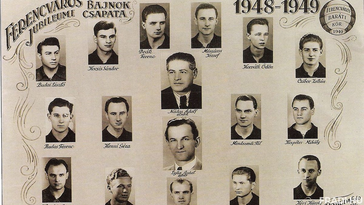 LKaszai's tweet photo. 🟢⚪️ In 1948/49 the front five of FTC was:
Budai
Kocsis
Deák
Mészáros
Czibor
They delivered an all-timer season. 
The team scored 140 goals in 30 first division matches. 🇭🇺 https://t.co/BQtdvQ9sSx