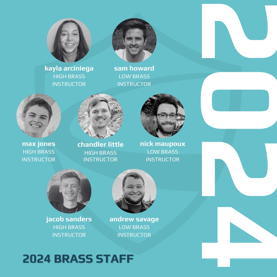ColumbiansDBC's tweet photo. Introducing the 2024 brass staff! We're excited to welcome some new faces alongside returning educators. #RollOn #columbiansdrumandbuglecorps #dci2024 #dciopenclass https://t.co/VQRqOsUuYM