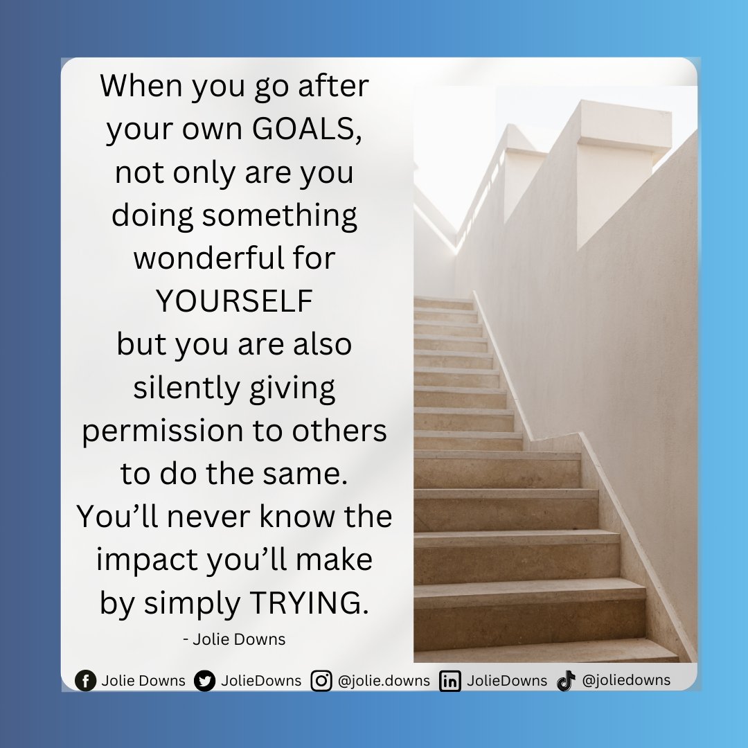 JolieDowns's tweet image. Think about the person you don’t know but admire most because of their accomplishments. You just have to believe in yourself.  When you find your magic and share it, you help others do the same. 

#thriving #thrivingafter40 #success #hardwork #effort #personalgoals #goals