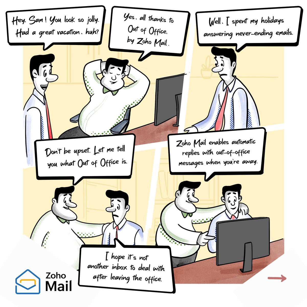 ZohoMail's tweet image. No more email worries when you&apos;re away! Zoho Mail&apos;s Out Of Office feature lets you automatically respond to emails, keeping your contacts informed about your absence. Configure your out-of-office messages now and enjoy stress-free breaks!
#ZohoMail #OutOfOffice #EmailControl