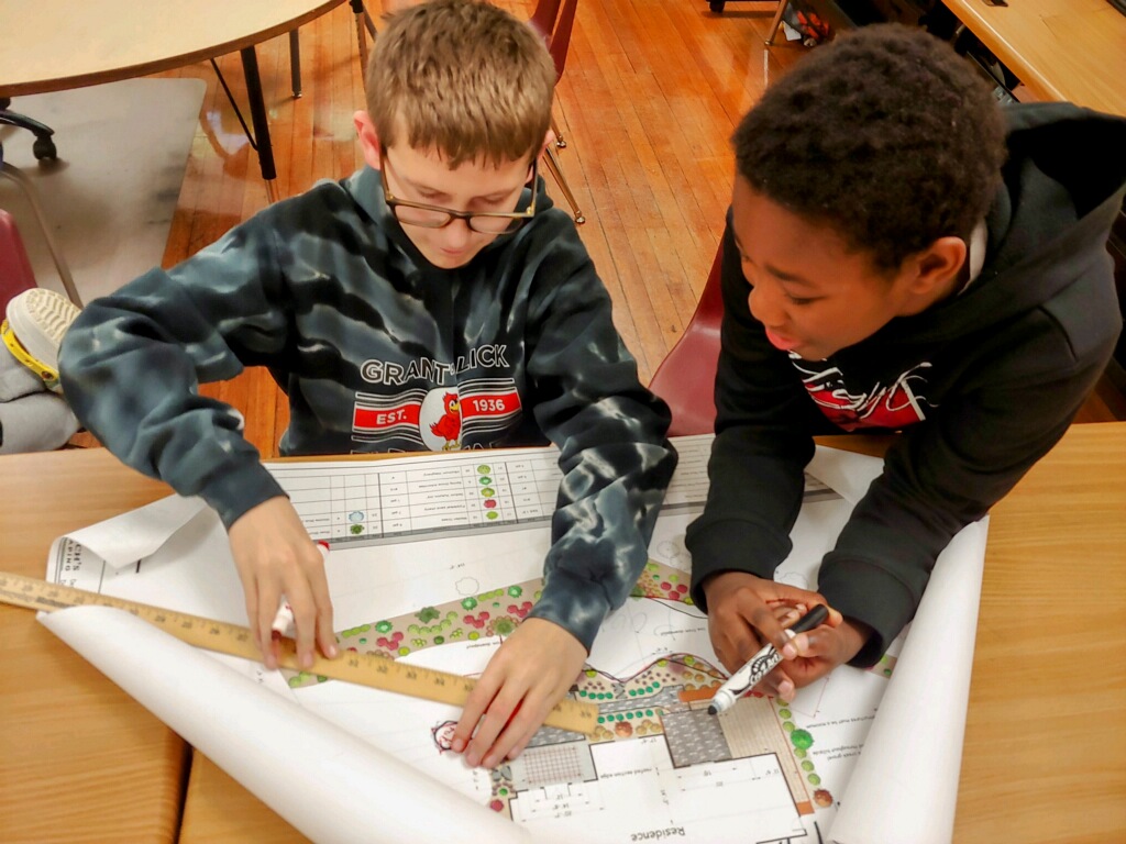 Today was club day at GLE!  Clubs are focused on the various career clusters and exploring jobs and skills needed in those careers!  Ms. Schauff's Workshop club looked at blueprints for landscapes and discussed the math and other skills it takes for this job! @CCSchoo1s