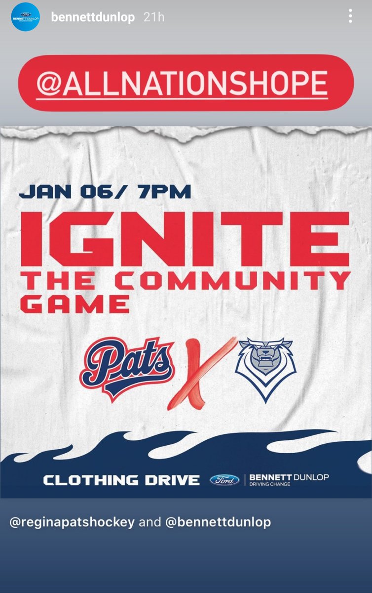 In the heart of kindness, a radiant light shines bright! We want to extend our heartfelt appreciation to Bennett Dunlop Ford for their incredible support in collecting warm clothes for the All Nations Hope Network. 🧤🧣 
Please donate and show your support tomorrow at Pats game.