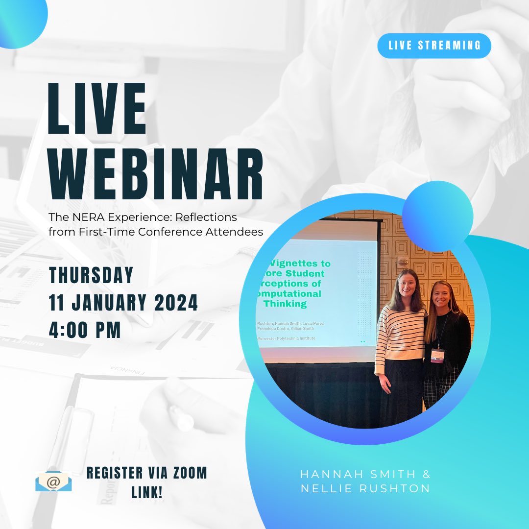 Are you interested in attending or learning more about the #NERA conference experience, but aren’t quite sure what to expect? 📝📝 This webinar is for you! Join us January 11th, at 4:00 pm to learn more! 

#nera northeasterneducationalresearchassociation #inpersonconference