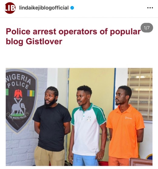 NigeriaStories's tweet photo. Police arrest Gistlover team https://t.co/2ykigkwRSB