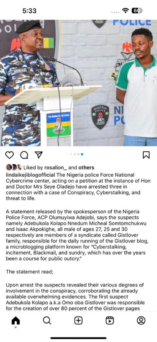 NigeriaStories's tweet photo. Police arrest Gistlover team https://t.co/2ykigkwRSB