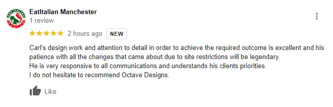 OctaveDSLtd's tweet photo. Nice review from our Italian restaurant project/client https://t.co/4xgYhG0Etw