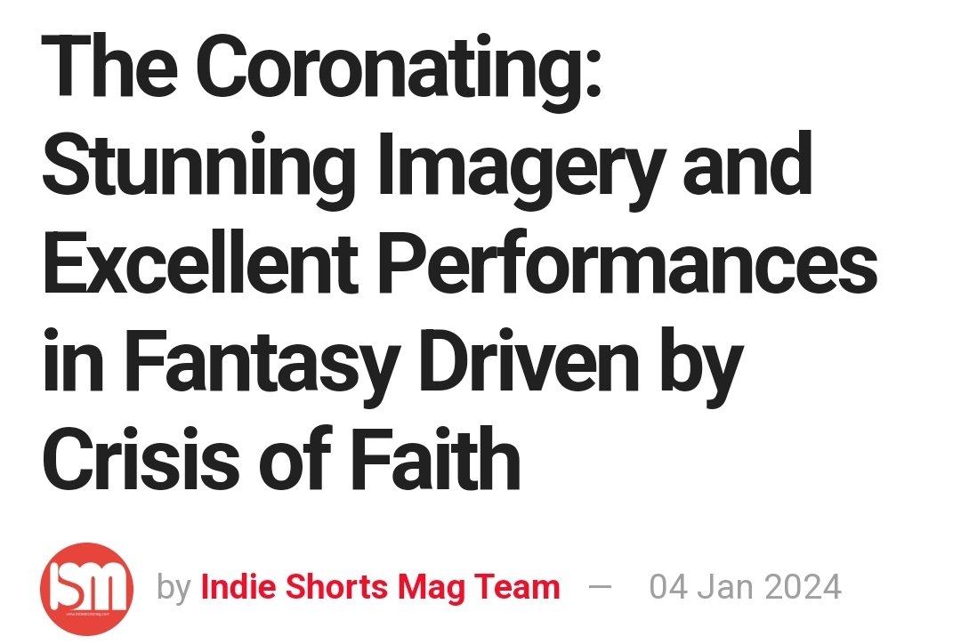 TDMirror's tweet photo. The crew over at @IndieShortsMag  checked out our newest short THE CORONATING and we're proud to come away with their seal of approval! Full review here:

https://t.co/7otDeuWC79

Wanna see the film yourself? Watch on YouTube right now:

https://t.co/5E144dU86L https://t.co/nq28FkAmPW