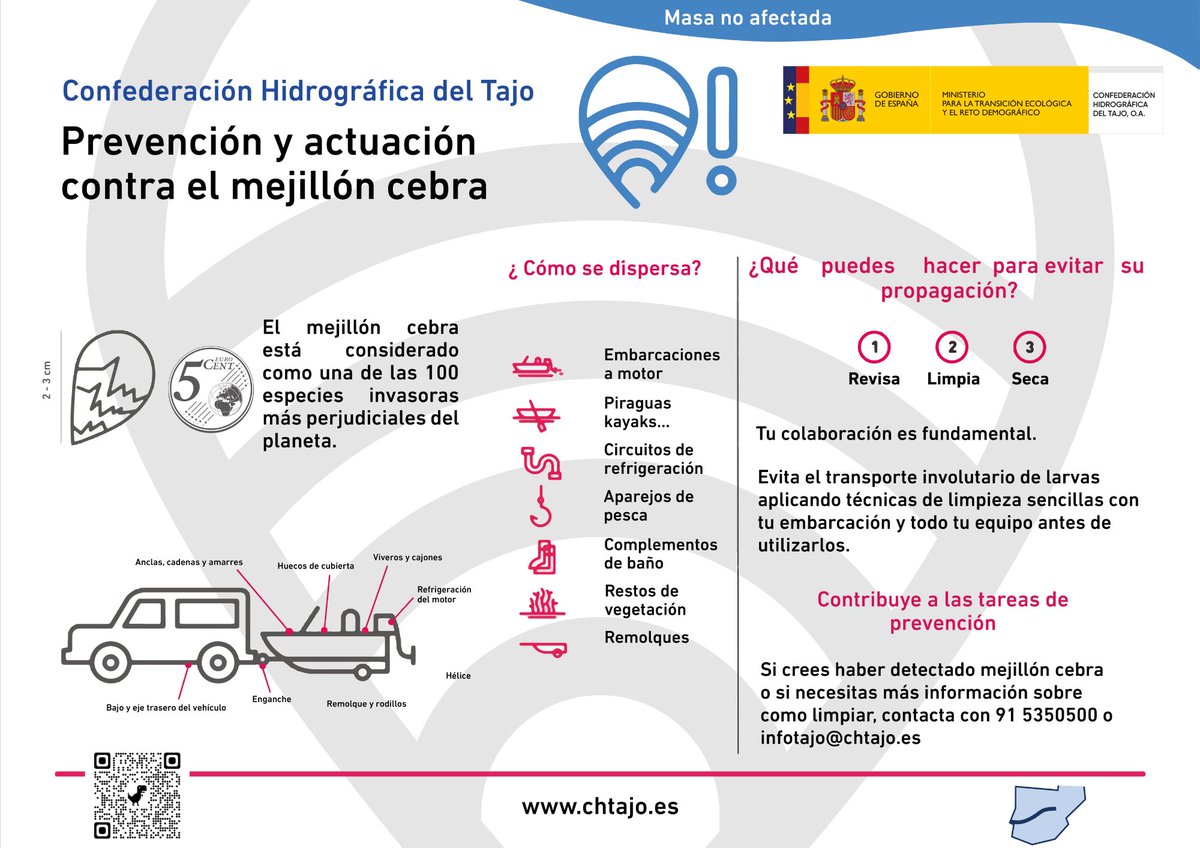 chtajo's tweet photo. 🐚El mejillón cebra es una de las 100 especies exóticas invasoras más perjudiciales del planeta.
⛵️Evita el transporte involuntario de sus larvas en tu embarcación y equipo.
Utiliza las estaciones permanentes de limpieza de la @chtajo #StopInvasoras
👉 https://t.co/s8IOuQ4NSB https://t.co/FYf43tUhCw