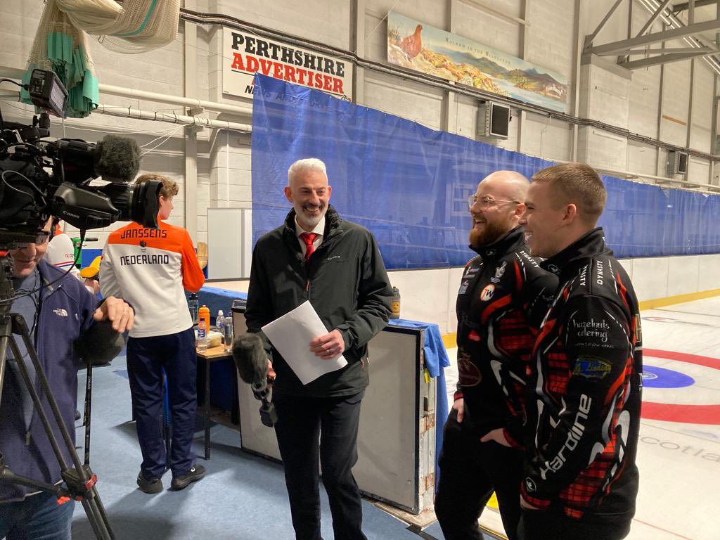 Ross and Robin were interviewed earlier today! You can catch this and @PerthMasters coverage on @STVNews tonight from 6.15pm🎥 @BritishCurling @fayrefield