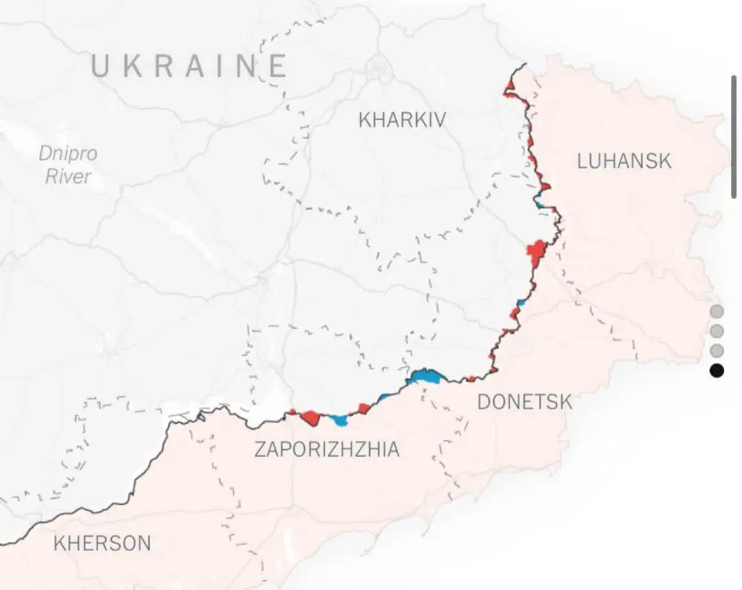 In the past 12 months, Putin lost 30% of his military to get those little red areas. Russia is NOT winning.