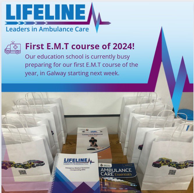 LifelineIreland's tweet image. Our EMT courses kick start next week down in Galway! #bringiton #excitingtimes #emtlife #emtstudent