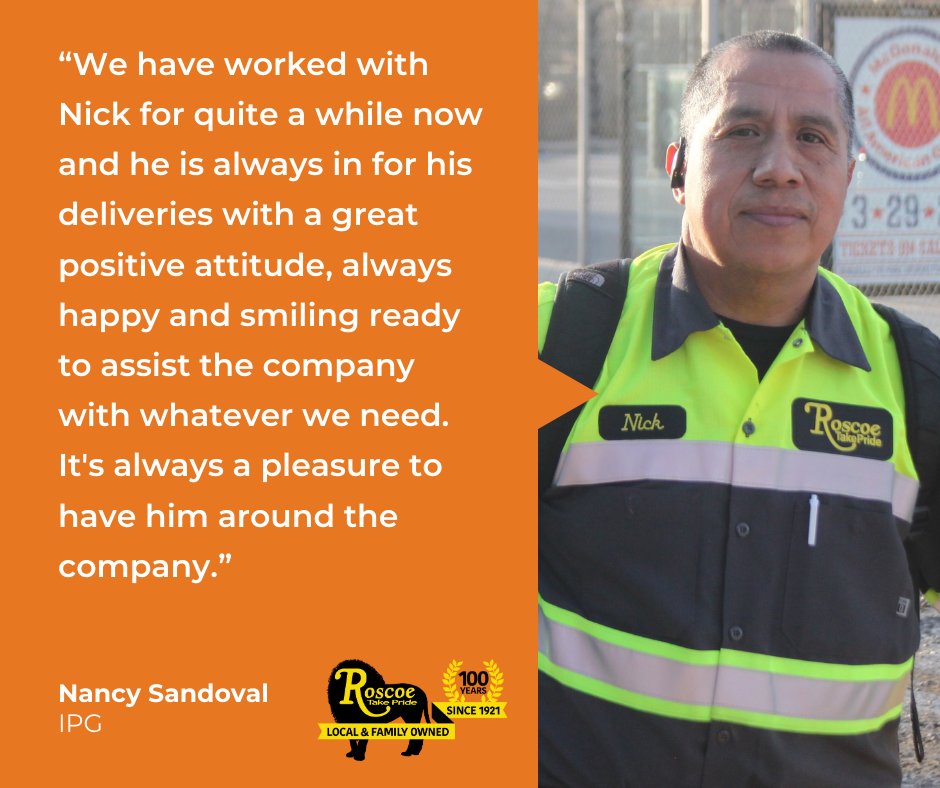 A special shoutout to our Route Service Representative, Nick! 

Nick goes above and beyond to make sure our customers always receive superior service. 

Thank you, Nick, for all that you do! 

eroscoe.com