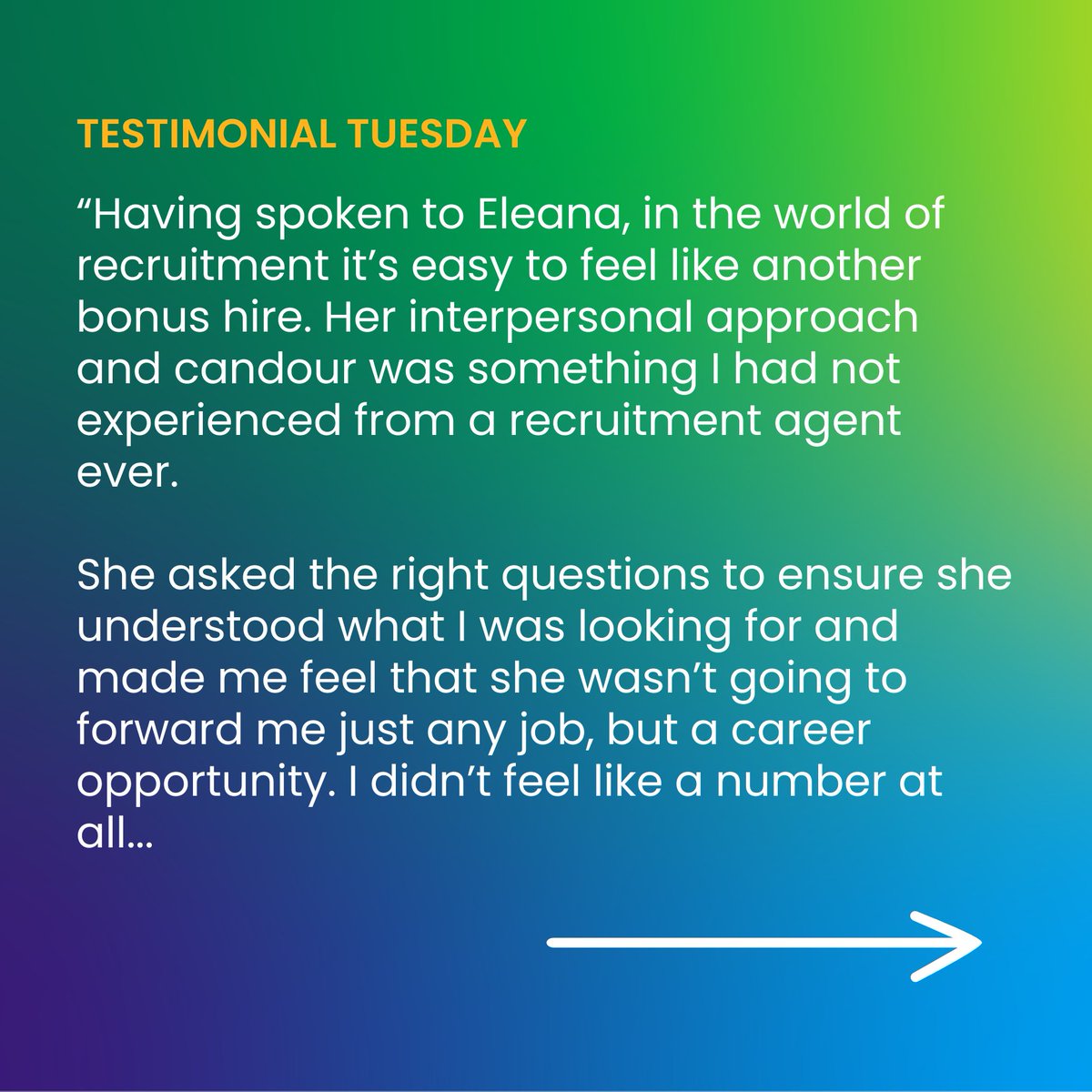HunterSelection's tweet image. We&apos;re already on our second week of 2024 which means the second #TestimonialTuesday😲

This week, we have an incredible testimonial from one of our #NorthWest consultants in our Stafford office, Eleana🤩

📞 01785 450162
📧 Eleana@hunterselection.co.uk

#technicalrecruitment