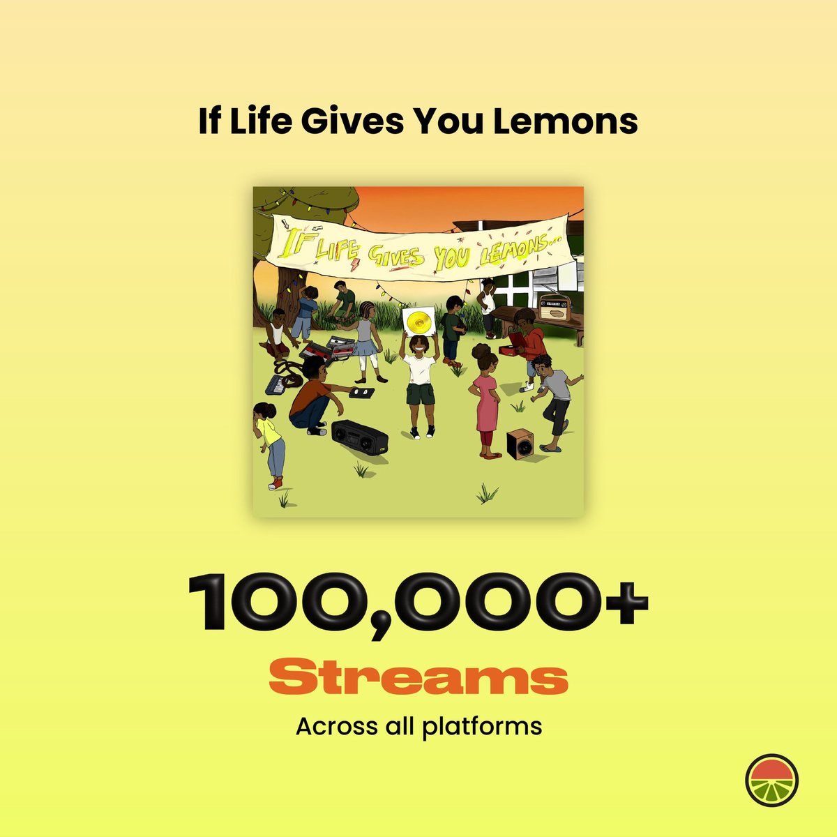 TheLemonVinyl's tweet photo. Woah! 100k streams!!!

Thank you for the amazing support. We couldn't have done it without you. 

Let's keep the momentum going and hit 200k! 👀😉

Keep streaming;
https://t.co/4psVRymJAm

#ILGYL🍋💽 https://t.co/5pnFcxeIED