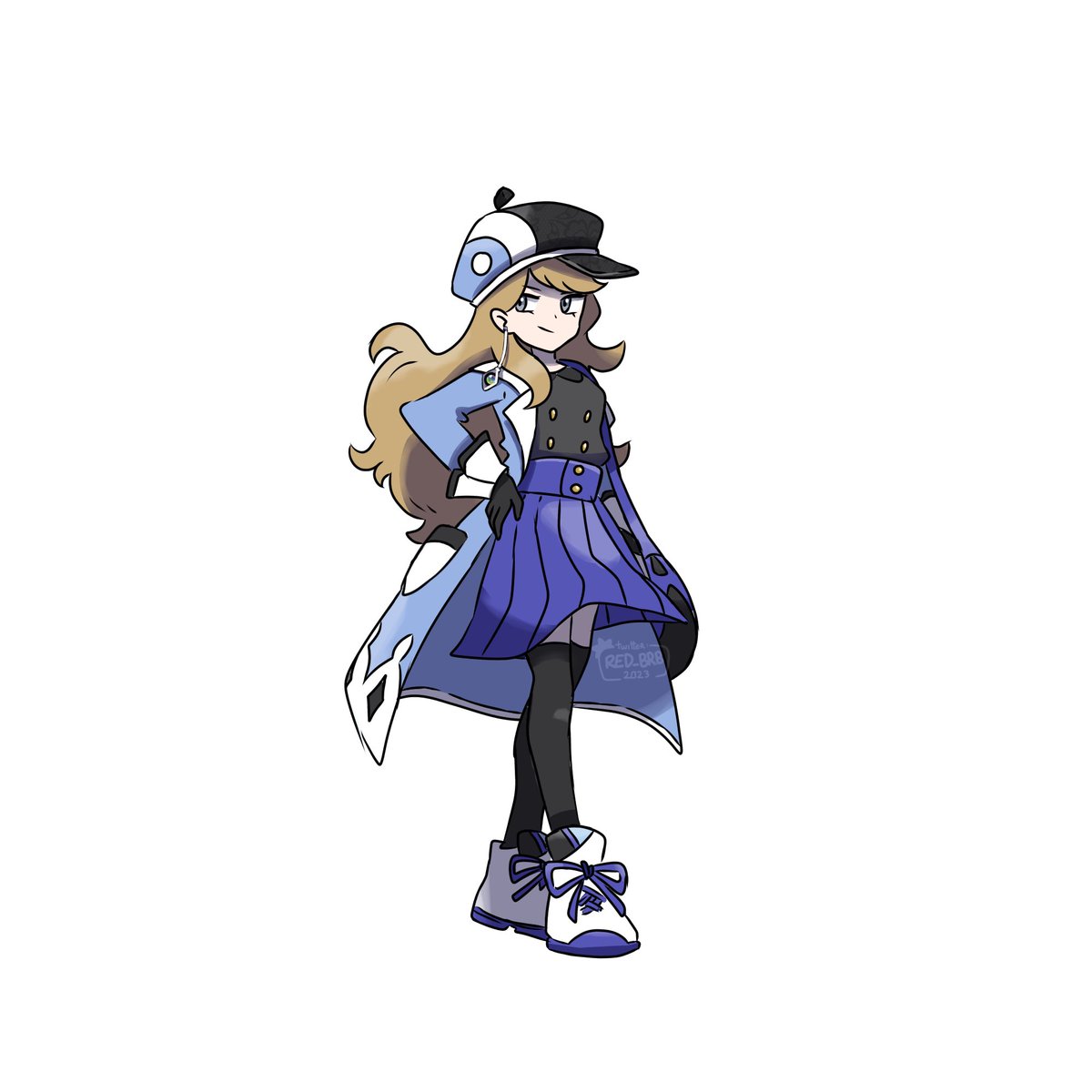 Serena redesign for Pokémon XZ and YZ, artwork by @Red_brb 🇫🇷