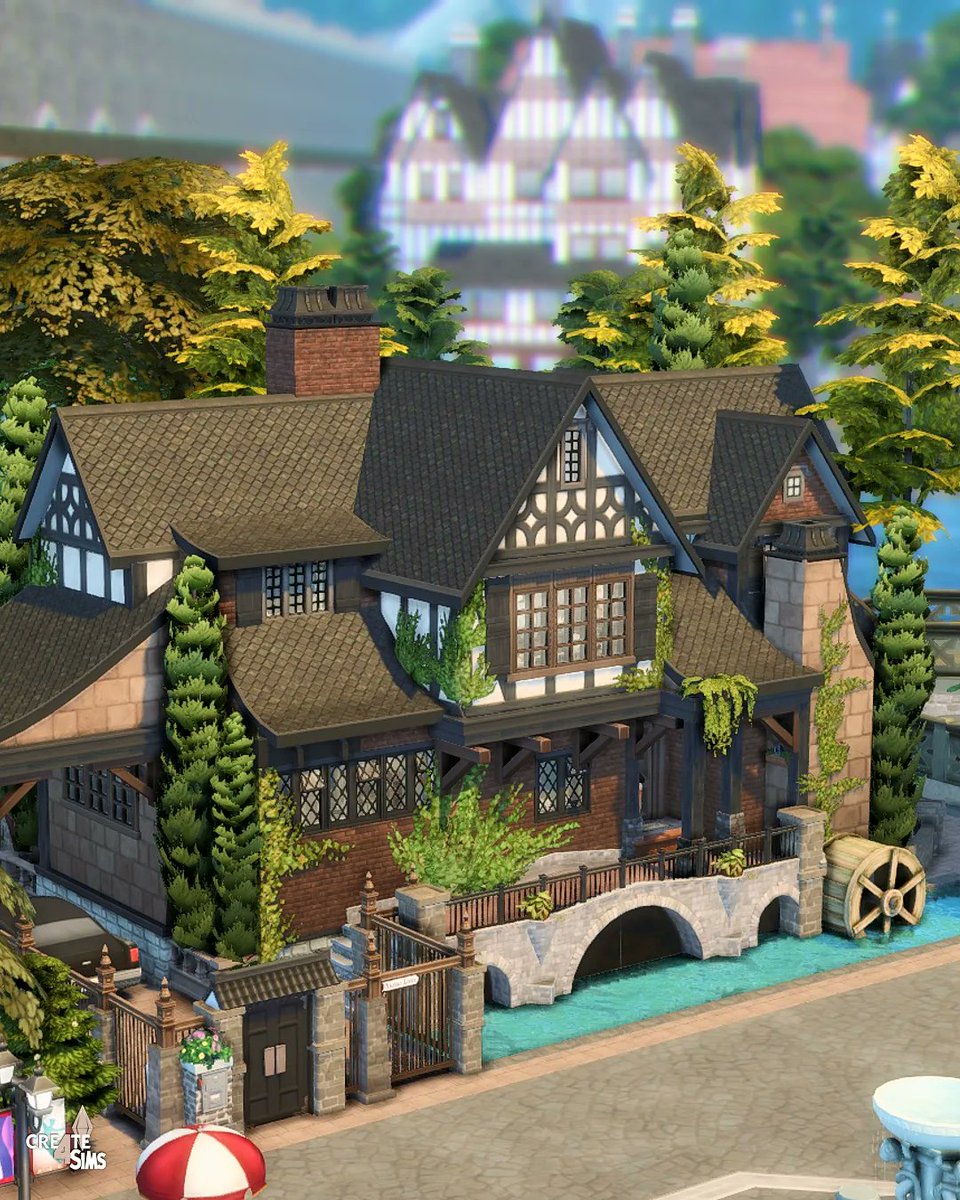 create4sims's tweet photo. Tudor Style Family House || no CC 
I hope you like this Tudor I built in Windenburg Town Square 🤍
Watch speedbuild: https://t.co/9K9dWgoIlW
#TheSims4 #Sims4 #TheSims4 https://t.co/u32h7s1pT4