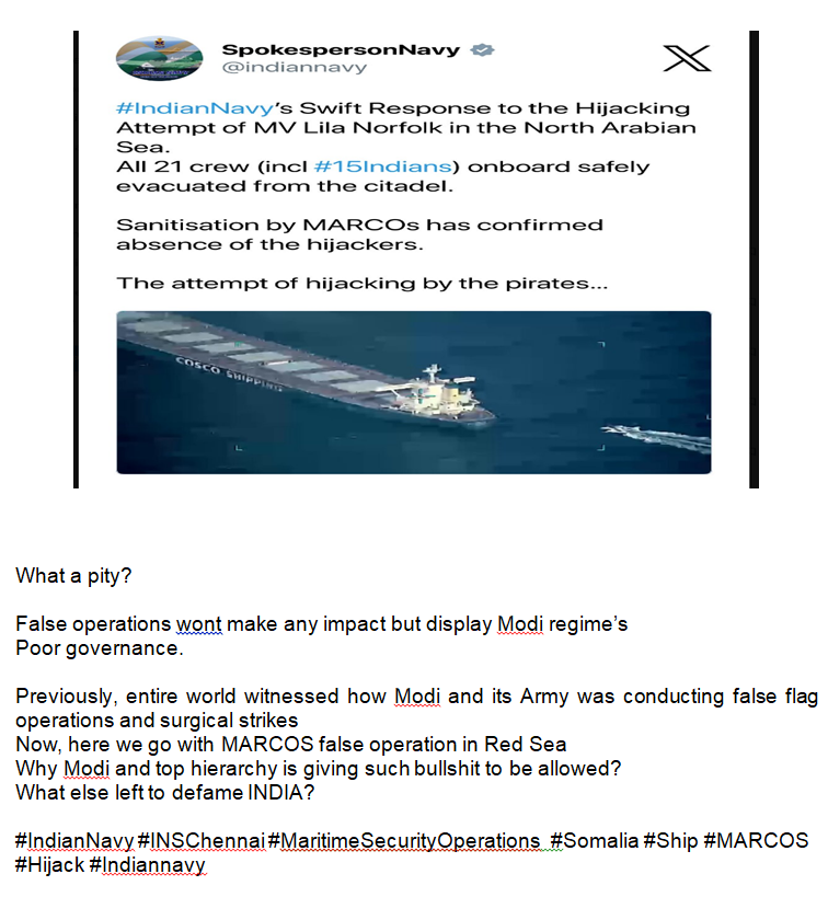 sagarsamachar24's tweet photo. #IndianNavy #Modi #MaritimeSecurity #maritimesecurityoperations
@indiannavy https://t.co/E2elDRGONA
