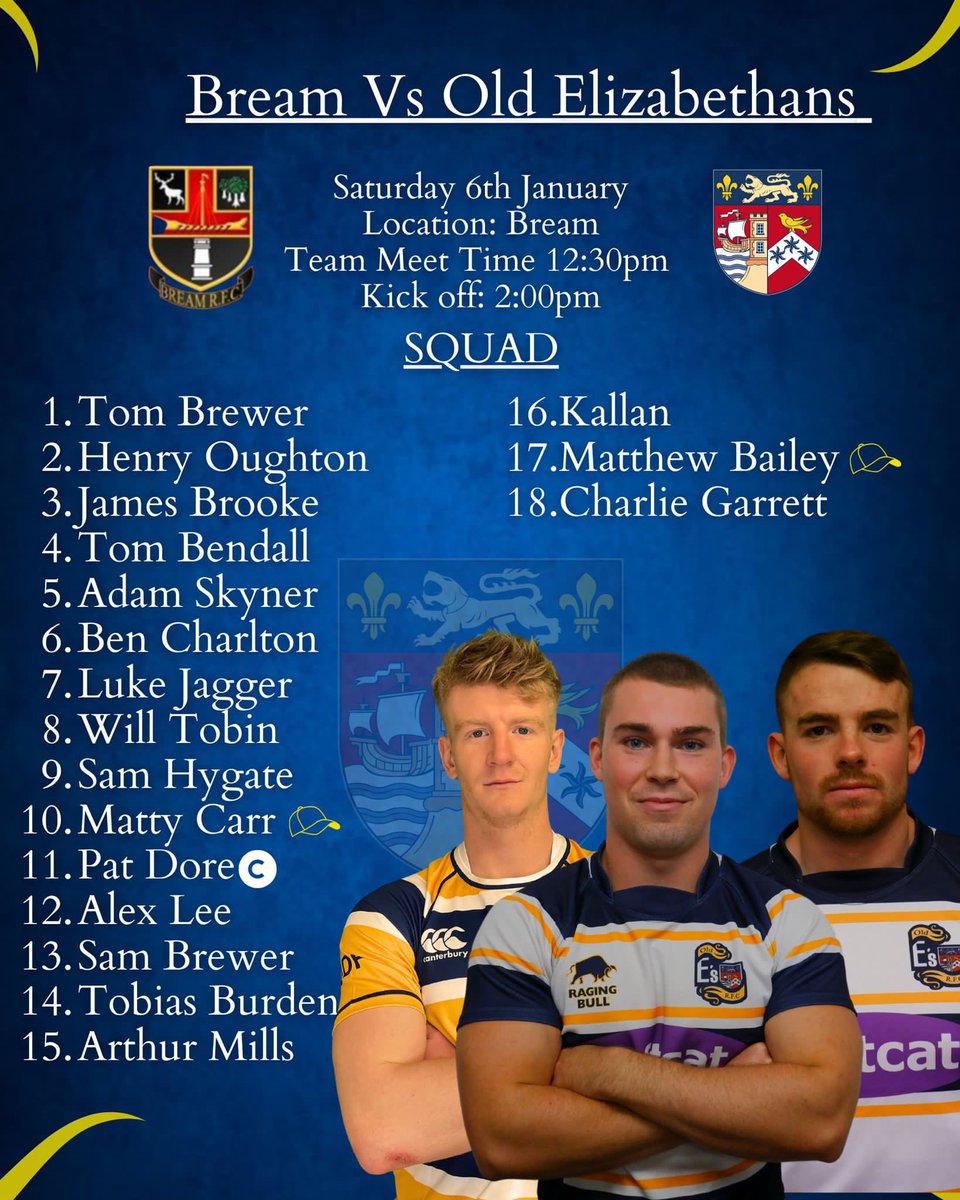 Here’s your 18 men travelling into the heart of the forest to play <a href="/BreamRFC/">Bream RFC</a>