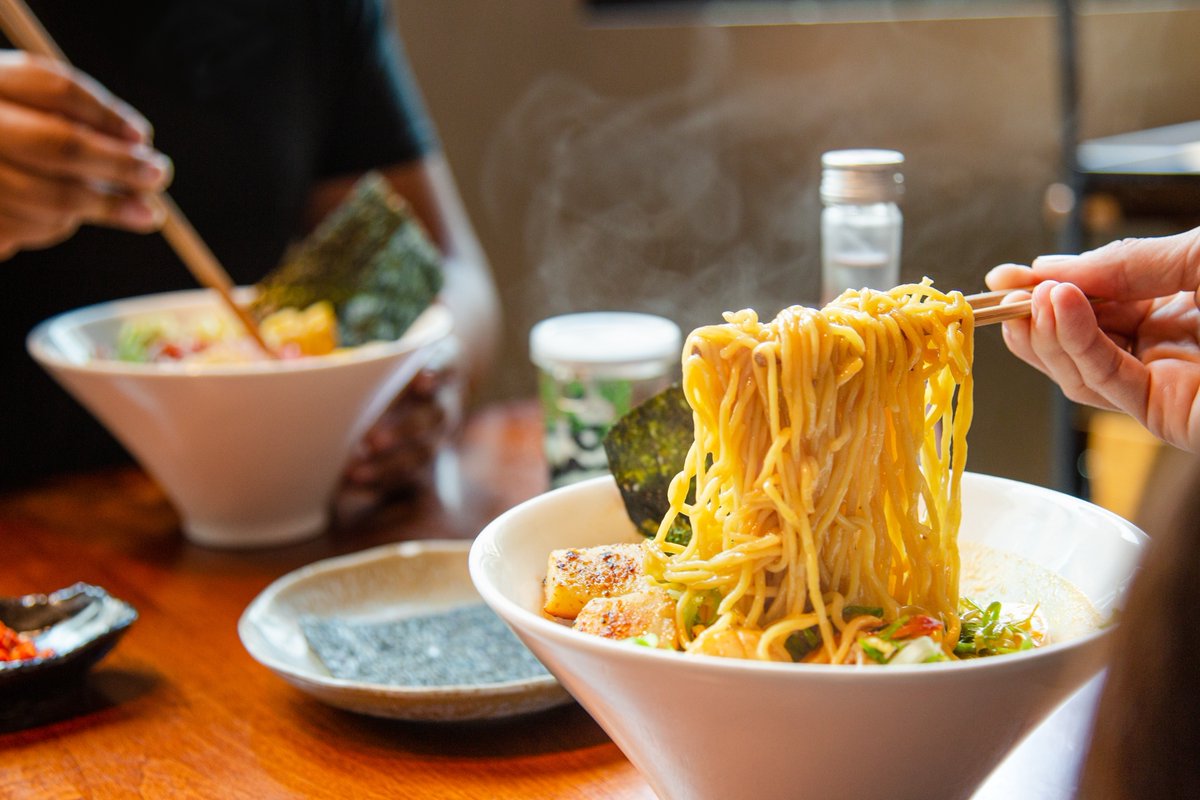 TabletopMediaGp's tweet photo. Cooler weather calls for @tonboramen! 🍜
A dreamy, authentic bowl of ramen is waiting for you in @downtownraleigh. 😌 For an extra boost of energy, pair it with their new Cold Brew! ☕️
#tabletoptalk #tonboramen #raleighfoodies #downtownraleigh https://t.co/ZqPVAL3LyF