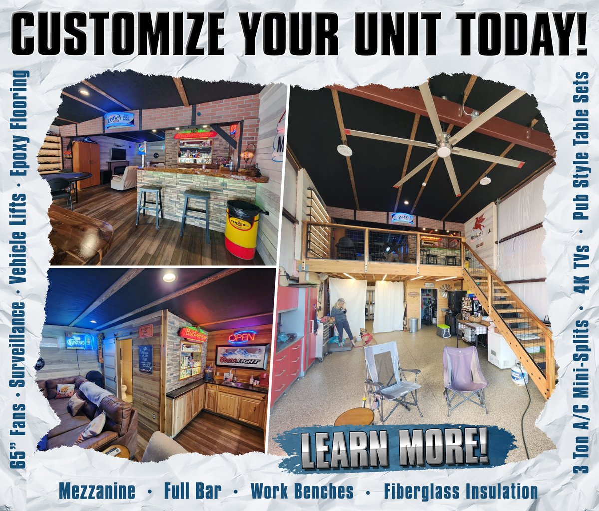 Custom Build Your Unit Today! For More Information Visit RiverboundCustomStorage.com