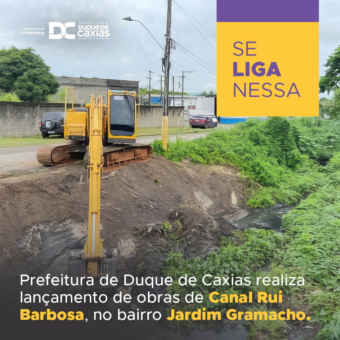 SMUDC_'s tweet photo. Aconteceu, na manhã desta quinta-feira (04), mais um importante lançamento de obra de infraestrutura em Duque de Caxias. A Prefeitura e o Governo do Estado, em mais uma parceria, vão aumentar a capacidade de vazão das águas no Canal Rui Barbosa, no bairro Jardim Gramacho. https://t.co/fivRuAOkUd
