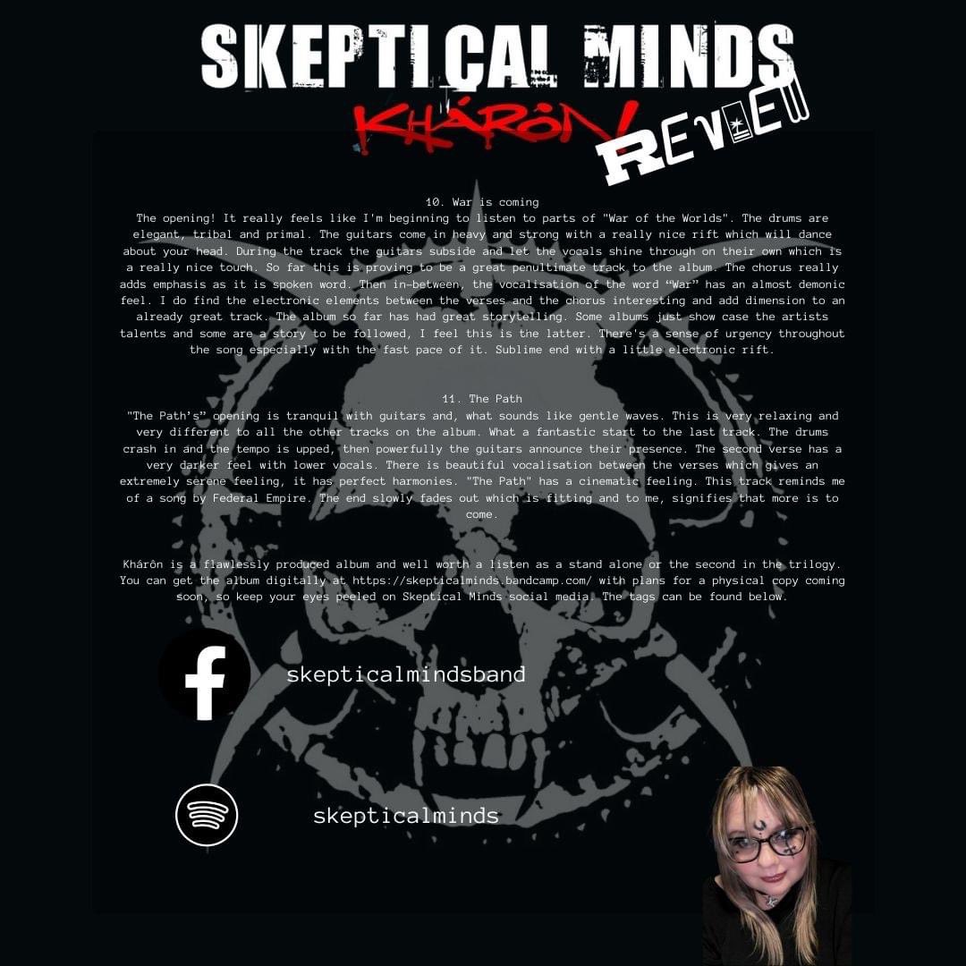 dead_chatty's tweet photo. 🎧Album Review🎧🎧
Hard Life promotions reached out introduced Sarah to this fantastic band! 
Check out the full review of Skeptical Minds album "Kh​á​r​ô​n" on our website ~
https://t.co/2rHv20Sb1K 

#musicreview #albumreview #nümetal #symphonicmetalband #trilogy https://t.co/xkO7Fptd91