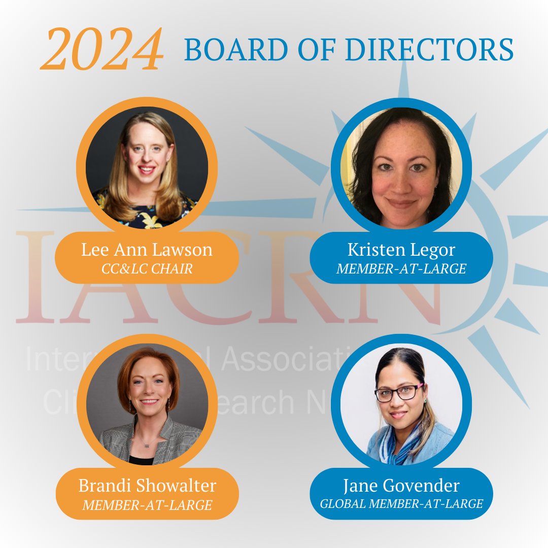 We are pleased to introduce IACRN’s 2024 Board of Directors! We look forward to another impactful year for our organization under their leadership. Learn more about the diverse backgrounds of our new board members: iacrn.org/Board