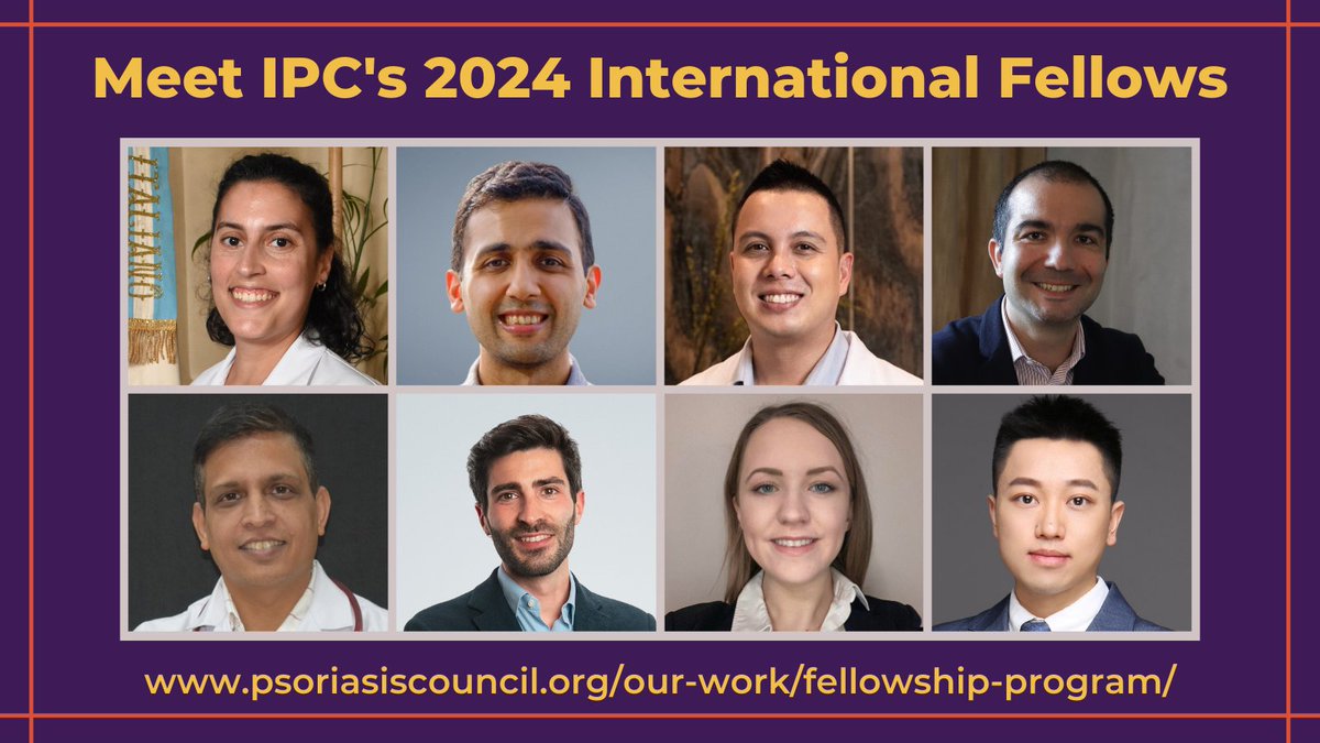 IpcPs's tweet photo. #IPC is pleased to introduce our 2024 International Fellows, chosen from a highly qualified field of young, international #dermatologists. Thanks to @bmsnews for supporting the Fellowship program.

Learn more about the 2024 #IPCFellows: https://t.co/e1R7uSuh9U

#IPCCommunity https://t.co/r1RPVpJfHv