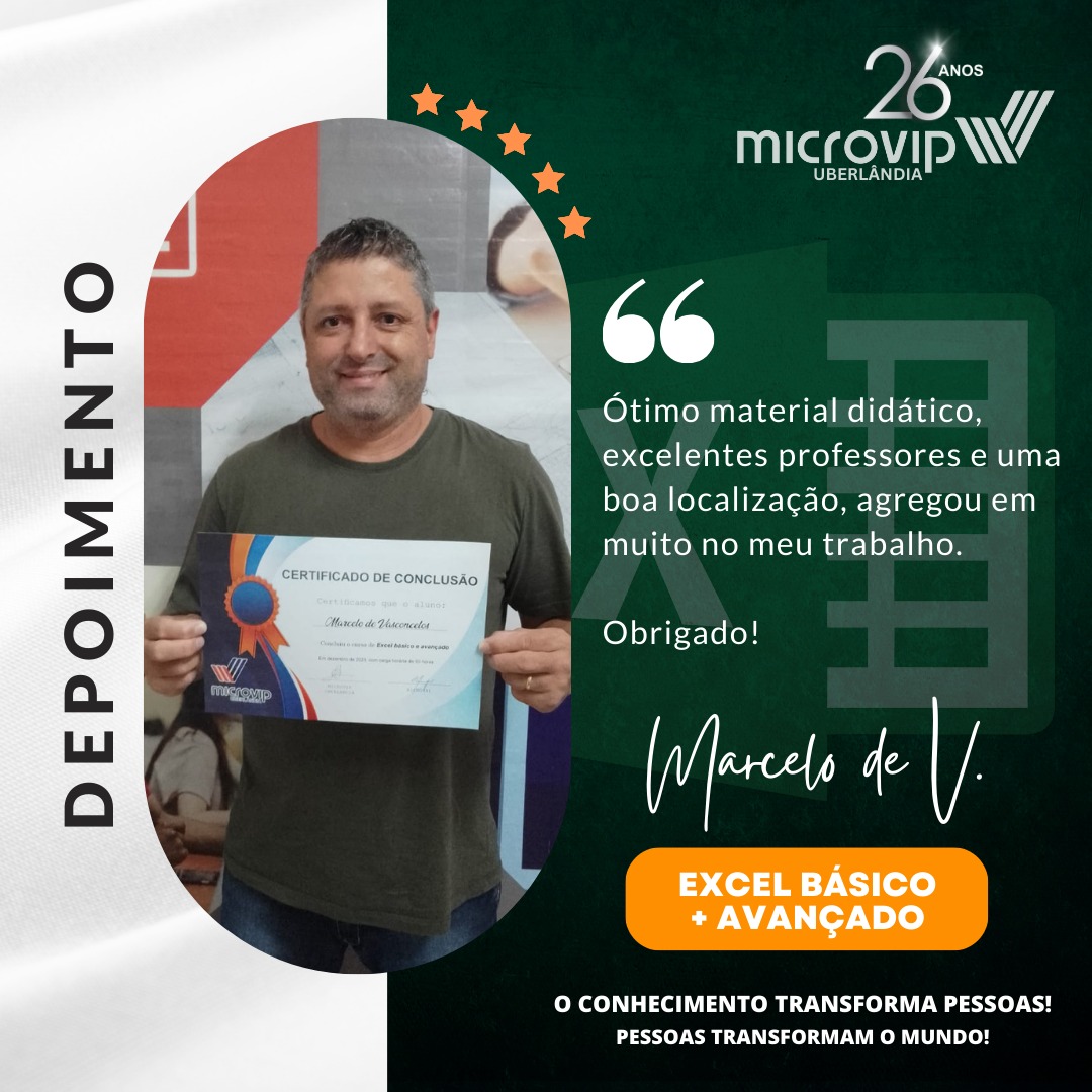 Microvip_Udia's tweet image. 🧑💻 ENTENDA PORQUE SOMOS A MELHOR ESCOLA DE CURSOS PROFISSIONALIZANTES DE UBERLÂNDIA! 🧑💻
❤️ OBRIGADO MARCELO PELO DEPOIMENTO E PELA CONFIANÇA DEPOSITADA EM NOSSOS SERVIÇOS! ❤️
#certificado #conclusaodocurso #cursodeexcel #microvipuberlandia #aprendizado #capacitacaoprofissional