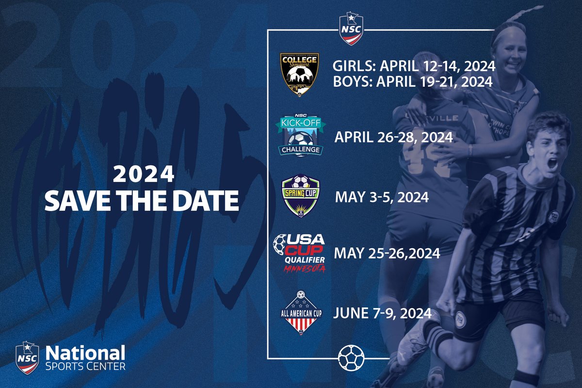 NSC_Sports's tweet photo. 2024 NSC Soccer tournaments ⚽👇
https://t.co/ZZ0sKVeiqr https://t.co/dHu3vZhDPu