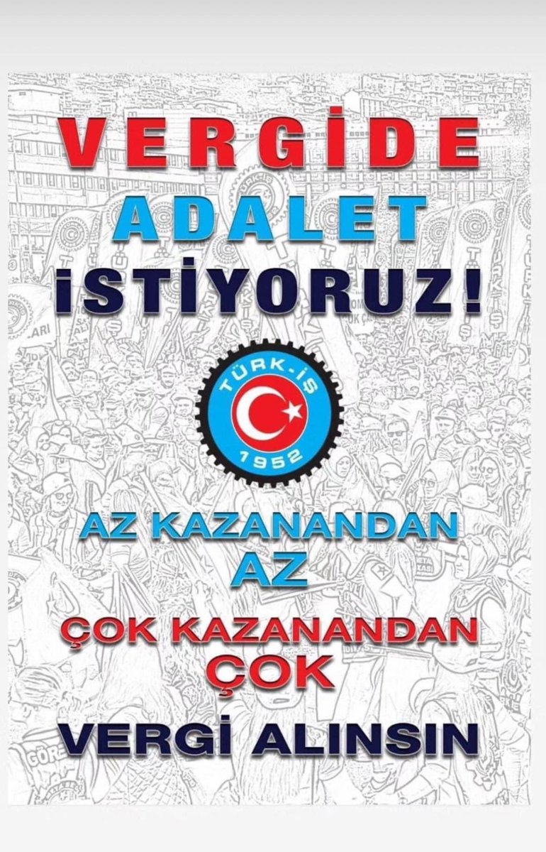 Gelirde Adalet ,Vergide Adalet İstiyoruz..
#vergideadalet 
#gelirdeadalet 
<a href="/turkiskonf/">TÜRK-İŞ</a> 
<a href="/Guvenlik_is/">Güvenlik-İş Sendikası</a>