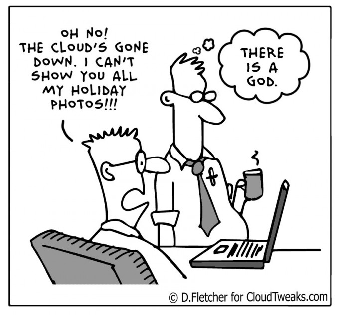 Photos are the #1 thing people store in the #cloud 

Great cartoon by New Zealand cartoonist David Fletcher of CloudTweaks.com 

#CES2024 #CES24 #CES #CloudComputing #humor #funniesttweets #100daysofcode