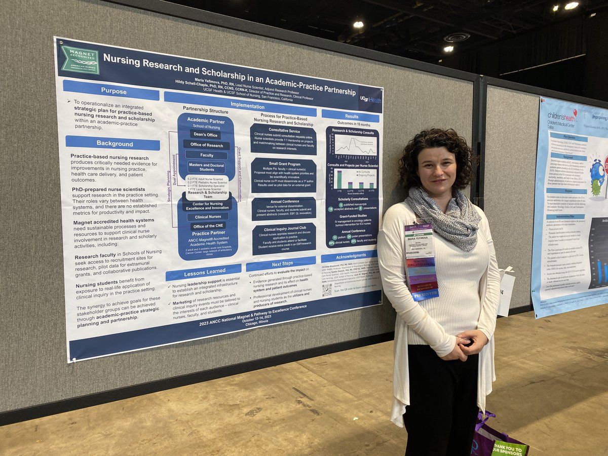 UCSFNurse's tweet photo. "[Research] creates evidence, which is the foundation of our practice. Nurses are not just care providers but scientists &amp; inventors." Meet Maria Yefimova, lead nurse scientist in the @ucsfhealth Center for Nursing Excellence and Innovation: https://t.co/OgKxOGh8jX https://t.co/oOf0eIzNou