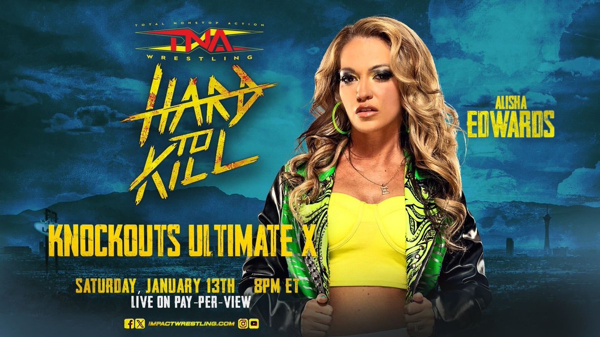🌟 Alisha Edwards stößt zum Knockouts Ultimate X Match! Die Teilnehmerin wurde für TNA #HardToKill am 13. Januar im Palms in Las Vegas bestätigt. Seid live dabei! #AlishaEdwards #TNA #ImpactWrestling #TNAWrestling